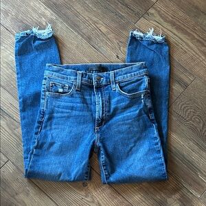 Joe's Jeans Blue Frayed Ankle Skinny Jeans